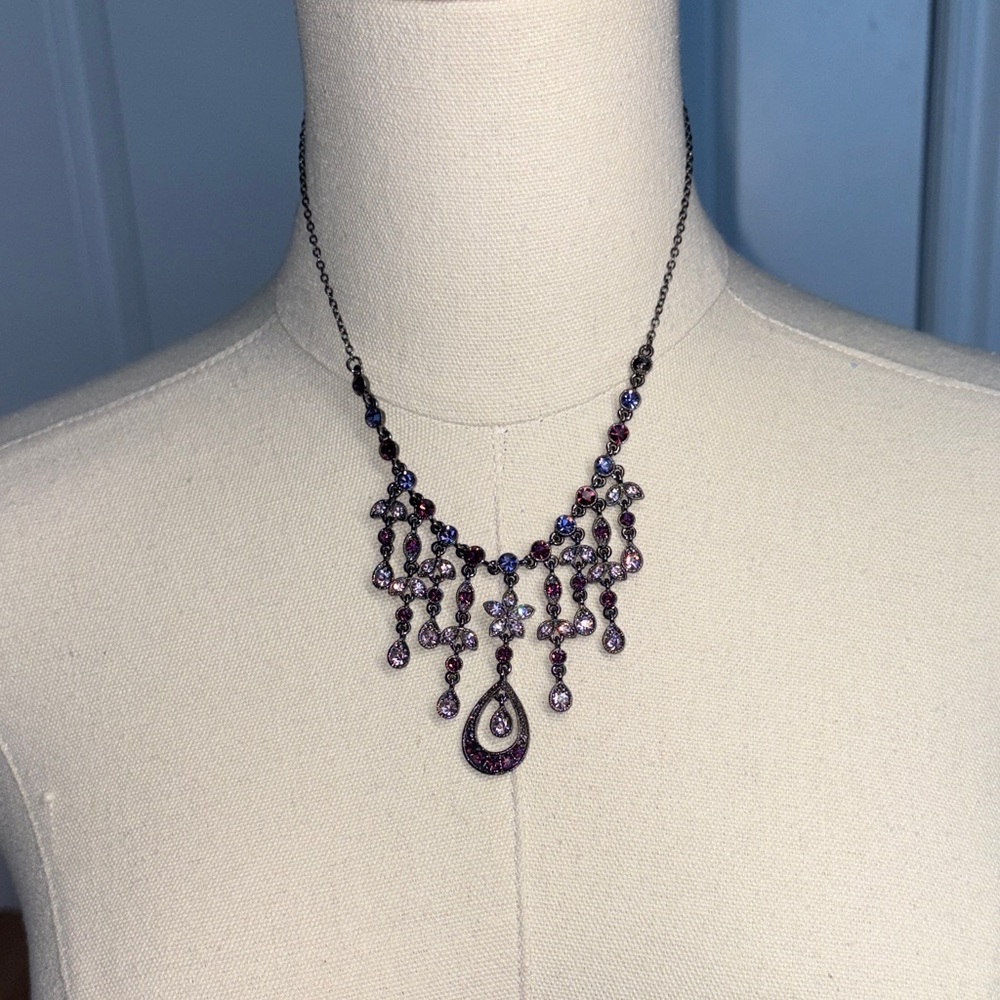 Vintage Inspired Purple Chandelier Necklace